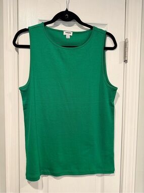 NWOT J. Crew Size L Mid Weight Boat Neck Kelly Green Knit Cotton Tank Top